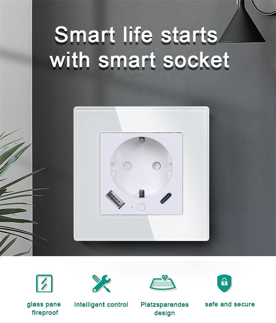 Smart wall socket EU plug
